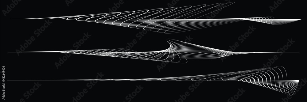 Poster digital sound equalizer . audio signal frequency signal . abstract flow linear fluid wavy shape . ac