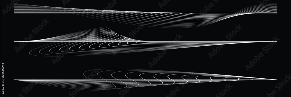 Poster digital sound equalizer . audio signal frequency signal . abstract flow linear fluid wavy shape . ac