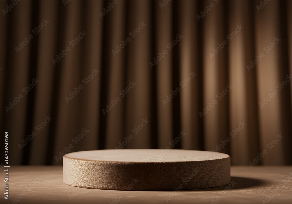 Poster round product display platform with soft backdrop