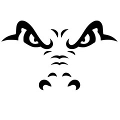 Crocodile eye gaze silhouette