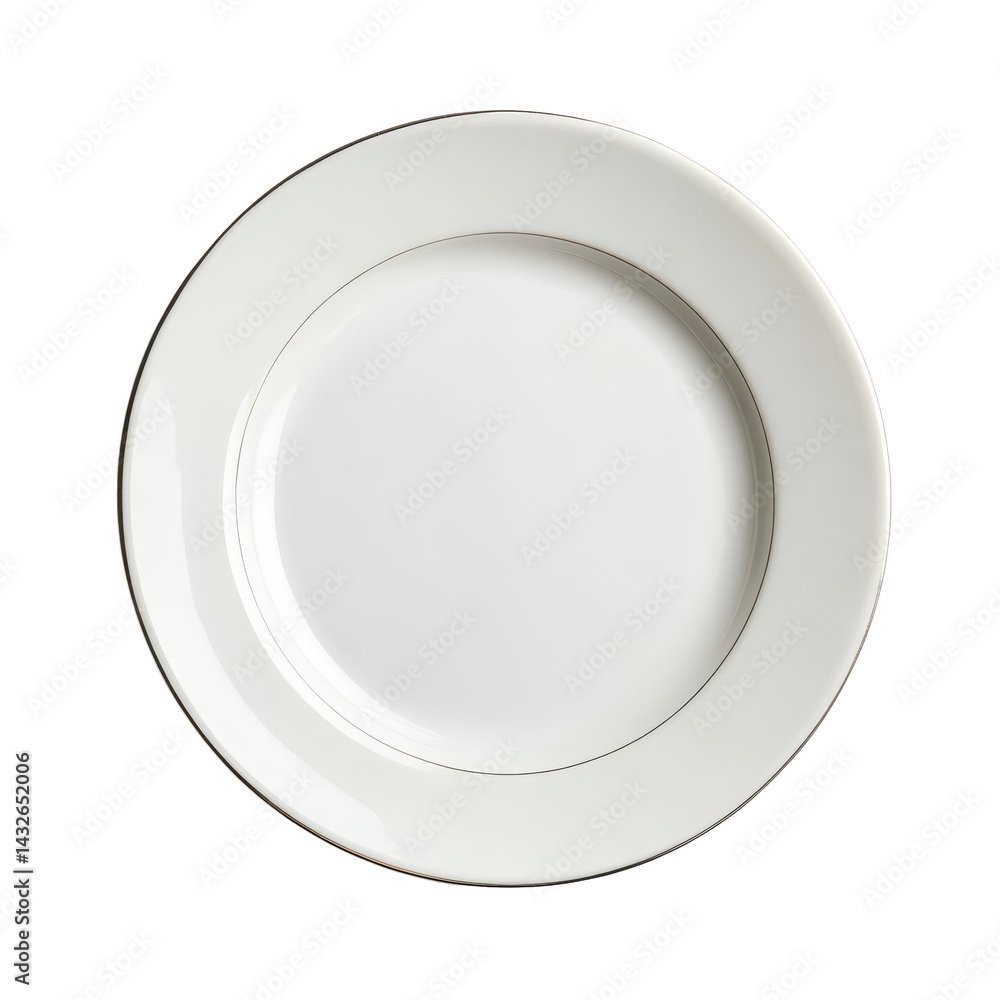 Poster empty transparent plate on a simple transparent background ready for serving delicious food during a