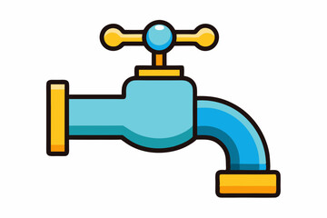 faucet with water drop vector illustration 