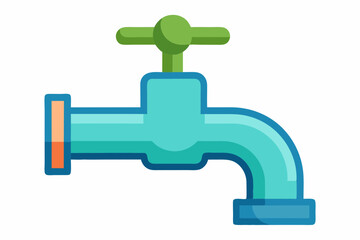 faucet with water drop vector illustration 