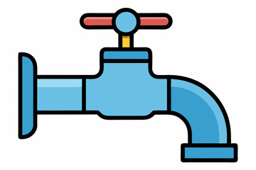 faucet with water drop vector illustration 