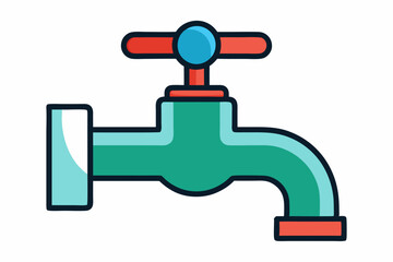 faucet with water drop vector illustration 