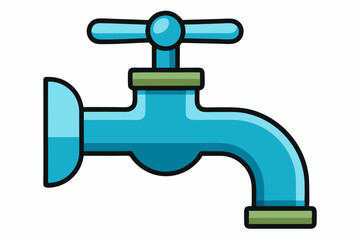 faucet with water drop vector illustration 