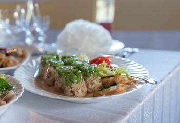 Elegant Dining Table with Culinary Creations in Formal Setting