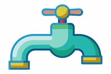 faucet with water drop vector illustration 