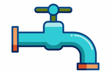 faucet with water drop vector illustration 