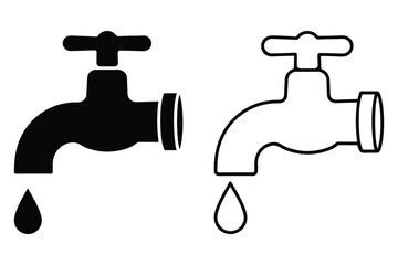 Water Tap Icon Vector Illustration.