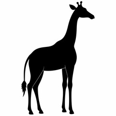Elegant Giraffe Silhouette Vector