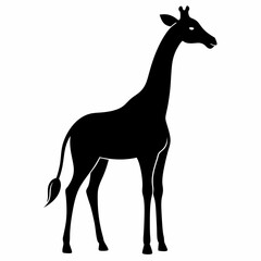 Elegant Giraffe Silhouette Vector