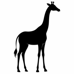Elegant Giraffe Silhouette Vector