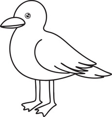 Simple seagull standing outline drawing