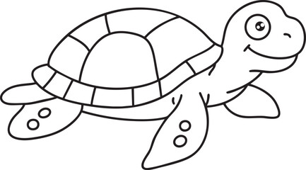 Simple illustration of turtle outline drawing