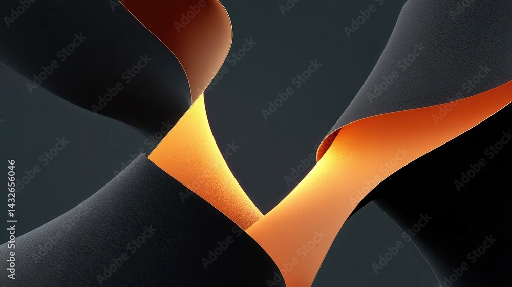 Aufkleber abstract design of overlapping dark and orange shapes.