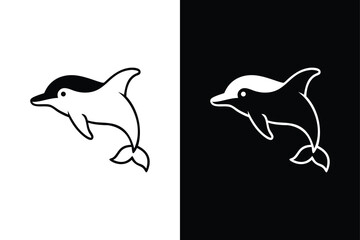 Dolphin Outline Icon. Minimal Vector Design for Web & Mobile