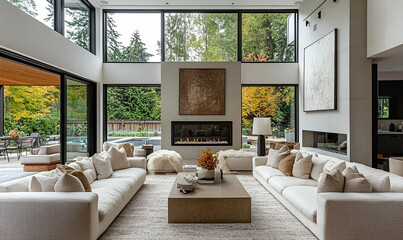Modern airy living room interior design