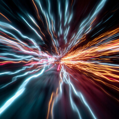 Fototapeta premium Futuristic Energy Portals and Sci-Fi Vortex Tunnels – Glowing Wormholes and Light Speed Motion FX Collection