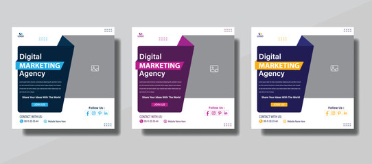 Obraz premium Digital Marketing Agency Services Social Media Banner Template