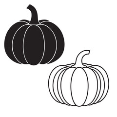 Pumpkin Flat Design Vegetable Icon
