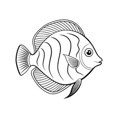 discus fish outline vector