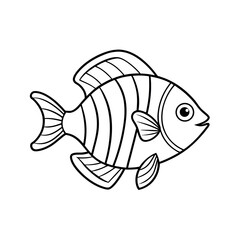 damselfish fish outline vector