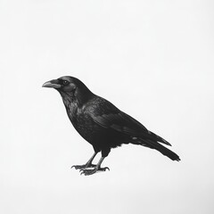 A Bird Profile Close Up On A White Background