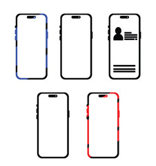 Minimal Smartphone Outline Icons – Mobile Device Vector Set