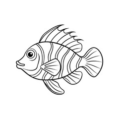 damselfish outline illustration