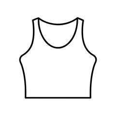 fashion crop top outline vector