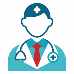 Doctor icon vector on white background.