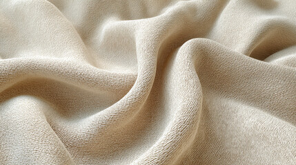Beige Fabric Texture with Draped Folds