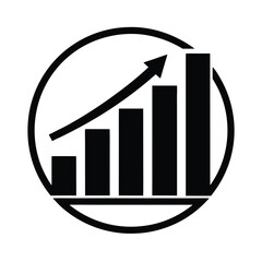 bar chart growth icon silhouette vector illustration
