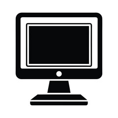 computer desktop icon silhouette vector illustration