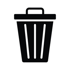 delete bin icon silhouette vector illustration