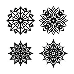 set of vector snowflakes