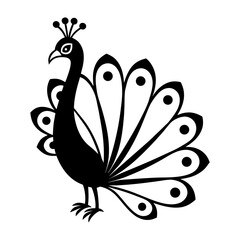 Peacock silhouette vector illustration