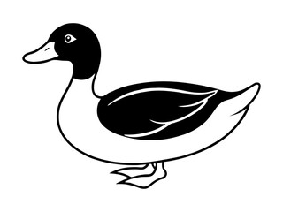 Mallard Duck Silhouette Vector Illustration