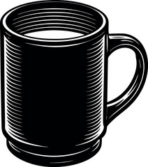 Mug Silhouette Vector | Coffee Cup, Tea Drinkware & Cozy Black Vector