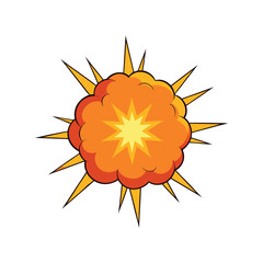 Explosion Vector Illustration, Blast Clipart for Fireworks, Danger and Destruction