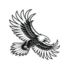 Fototapeta premium Flying Eagle silhouette vector illustration