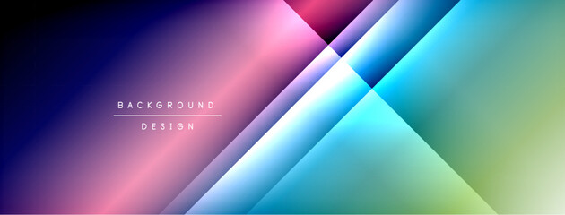 Abstract gradient background. Diagonal lines create dynamic visual effect. Colors transition from purple to green. Modern design element.