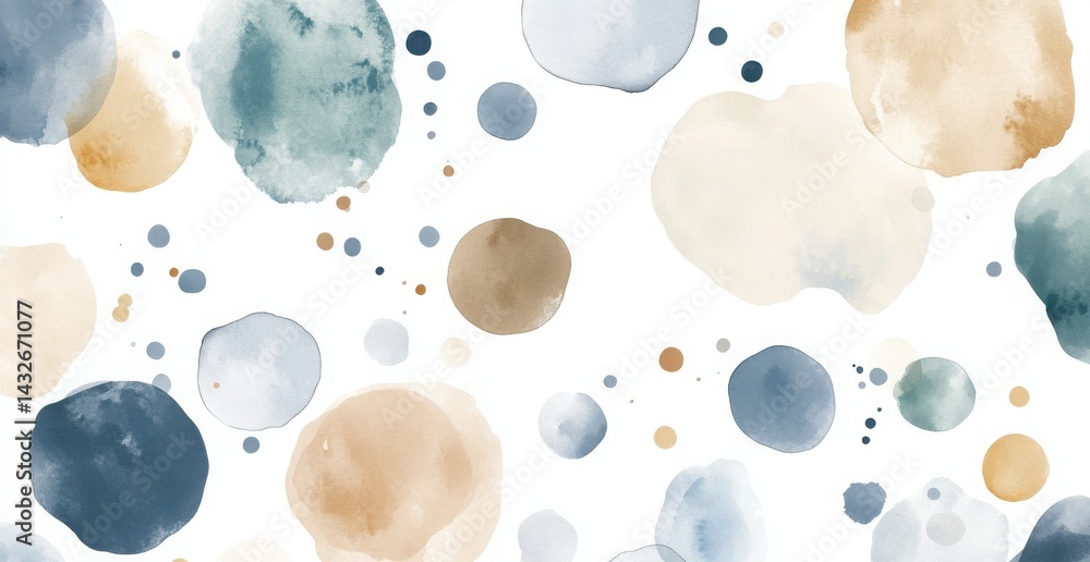 Poster abstract watercolor circle seamless pattern background texture