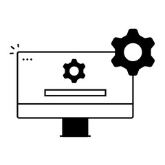 Website Settings Management. Web interface with gear icon representing control panel or site configuration