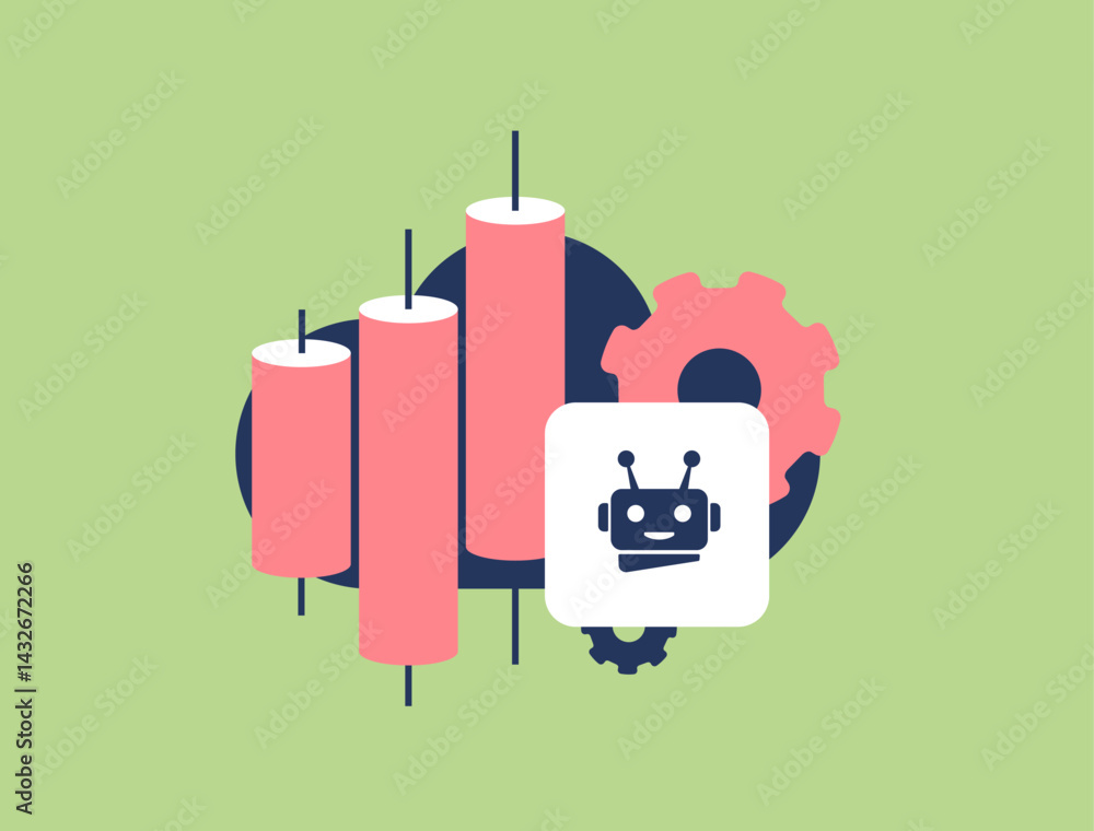Poster ai trading bots analyze crypto signals, stock charts and candlestick strategies for fast decision-ma
