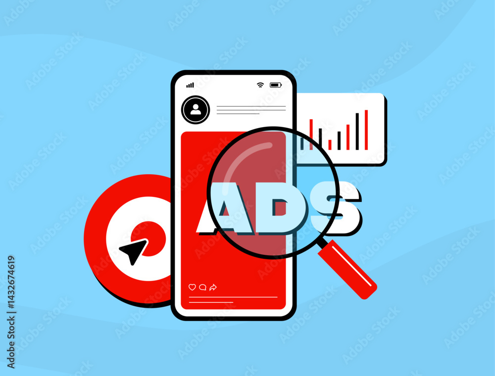 Poster mobile advertising strategy with native ads and programmatic targeting for mobile devices. optimized