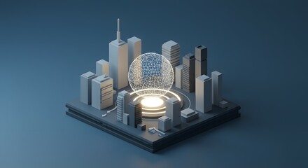 Futuristic Cityscape Smart City Technology and Urban Innovation