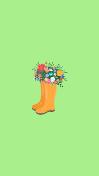 Shoes with flower grew on it