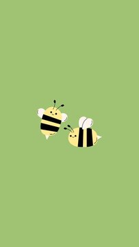 A bee dancing and looking at you